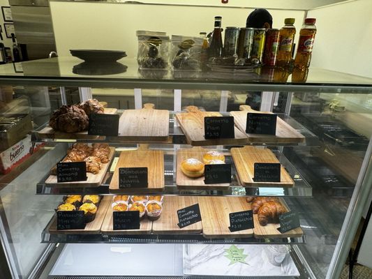 Pastry case -- well cleared-out on opening day!