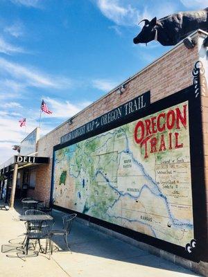 The World's Largest Oregon Trail Mural (on the side of York's Covered Wagon Deli) lookin' good in July!