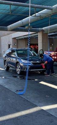 Subaru getting washed at Cobblestone Car Wash