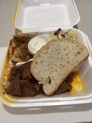 Goulash and Dumplings from the Pierogi place