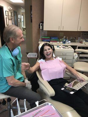 Excited to see her new smile transformation- Porcelain Veneers placed with precision by Dr. Machiko