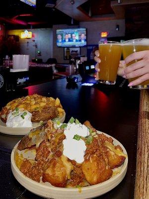 Loaded Fries, Chili Mac and Beer