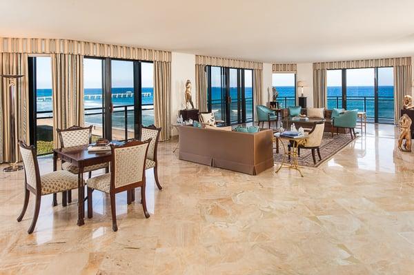 Live LARGE in Palm Beach! Palm Beach Hampton Condo has 5 bedrooms, 5.5 baths, almost 5000 sf.