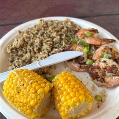 Grilled shrimp platter