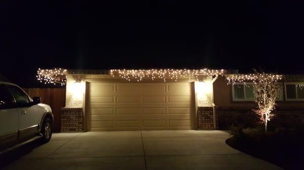 Outside garage lights.