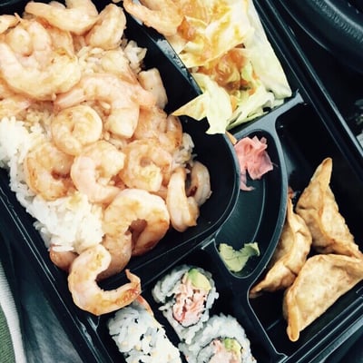 Shrimp teriyaki bento box