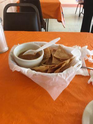 Chips and salsa. $1.99, not complimentary.