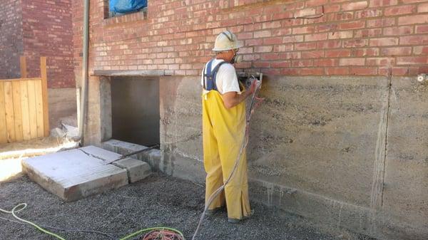 Cutting windows in concrete foundation - one down, one to go!