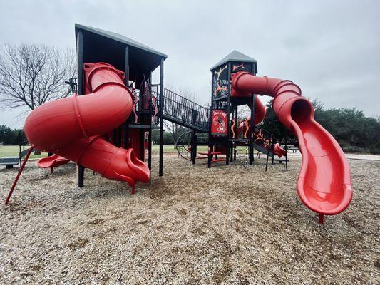 Green Park -- view of the other side of the larger of the playground structures (fire truck theme)