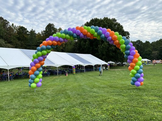 Outdoor corporate event arch