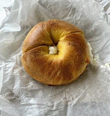 Egg bagel with cream cheese