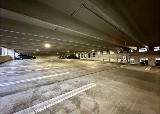 Interior of the parking garage