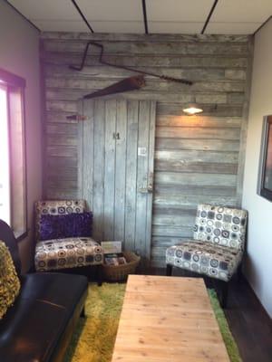 Reclaimed wood wall