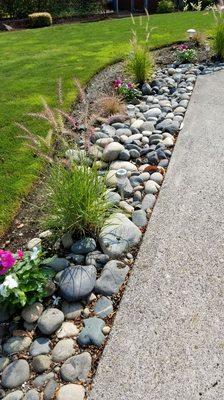 Rocks and grass ,solar light