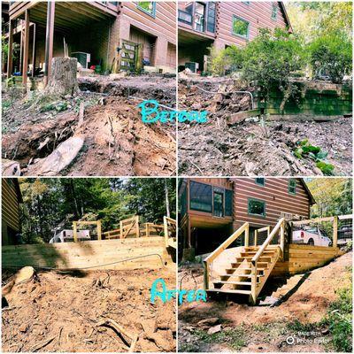 Retaining wall/ stairs install