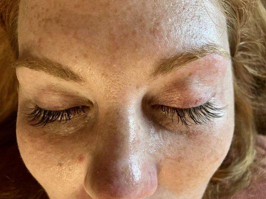 After classic lash extensions