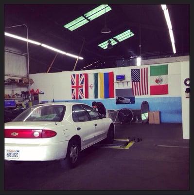 A few of the many flags the owner hangs. I respect that :)