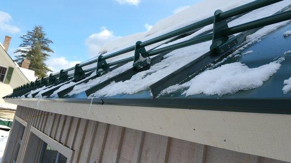 Alpine Snow Guards installed on our new roof in Forest Green