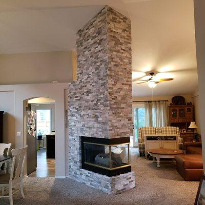 Stonework on Fireplace