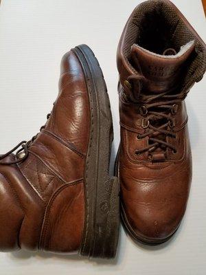 Restoration of a pair of Carolina work boots.