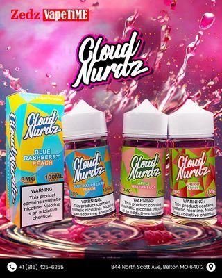 "Cloud Nurdz Ejuice is here at Zedz Vapetime Belton--vape the flavor explosion today!