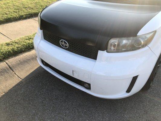 Someone backed into my Scion Xb with a trailer hitch