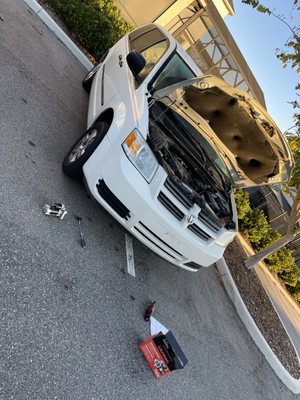 2010 dodge caravan  starter replacement