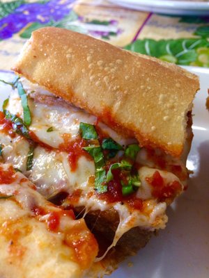 Eggplant parmigiana sandwich