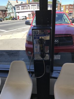 Pay phone for local drug dealers and Russian espionage agents!