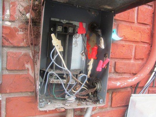 Old panel box used as a junction box