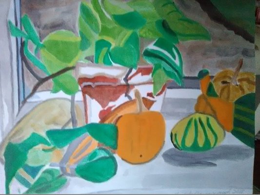 Gourds - 9" x 12" watercolor by Gail Cavanaugh