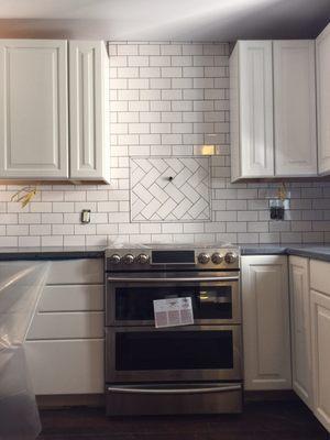 Ceramic Herringbone Backsplash