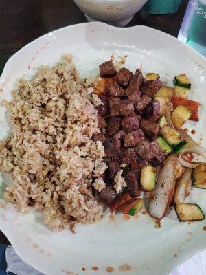 Filet mignon hibachi dinner