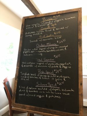 Specials board brought to your table