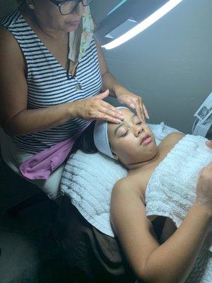 hydrating, exfoliating, calming facial. treating eczema