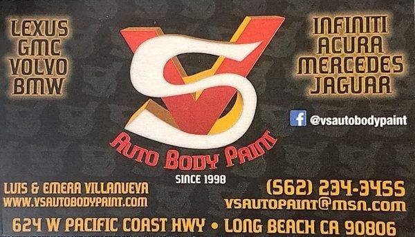 V&S Auto Body Paint new and improved!!!   "NEW LOCATION"