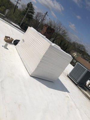 Commercial T P O roof we just completed