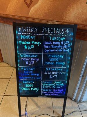 Weekly specials