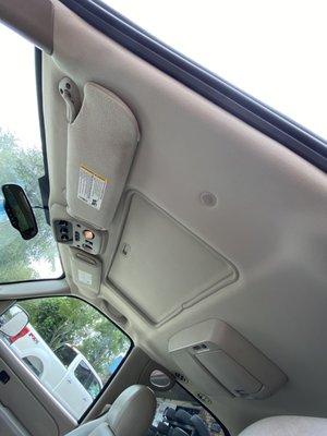 Headliner with sunroof.