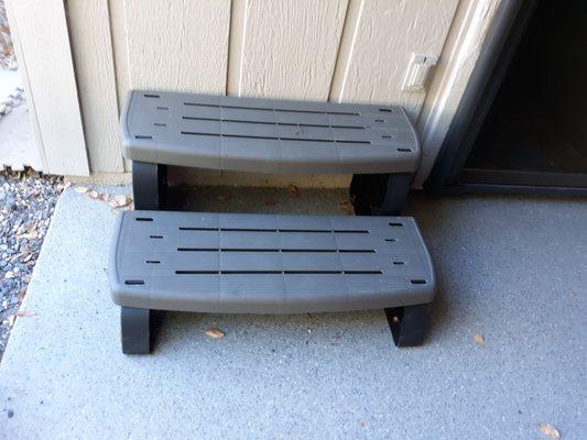 Mismatched step stool.