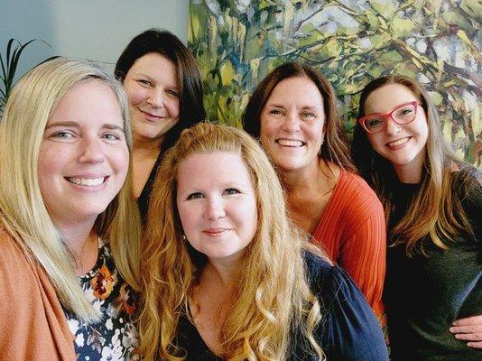 Owner/Audiologist Dr. Lisa Alber with the Alber Hearing Services Staff: Kelly, Katelyn, Lacey, and Olivia