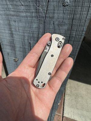 Benchmade Mini Bugout with titanium scales