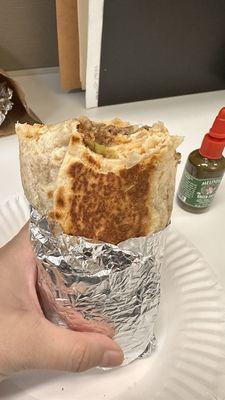 Decent size burrito- ask for it to be grilled