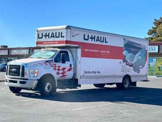 15ft and 26ft U-Haul trucks are available at our location 6 days a week in office pick-up.