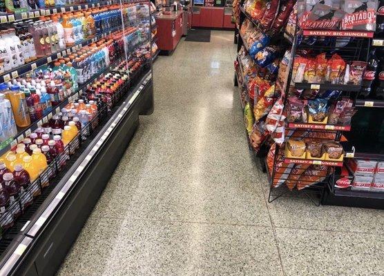 Open air cooler for cold drinks, chip rack with end caps .