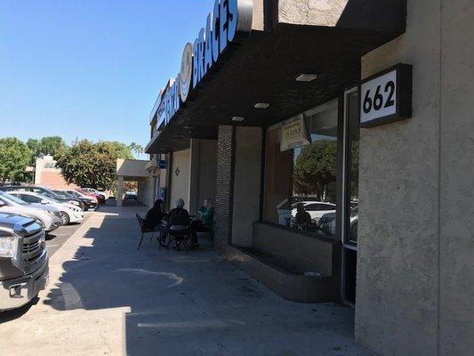 it's in a worn down strip mall. Good mediterranean restaurant next door though