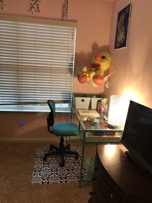 Bought the desk, chair and chair mat for under $100 and it looks amazing!!!