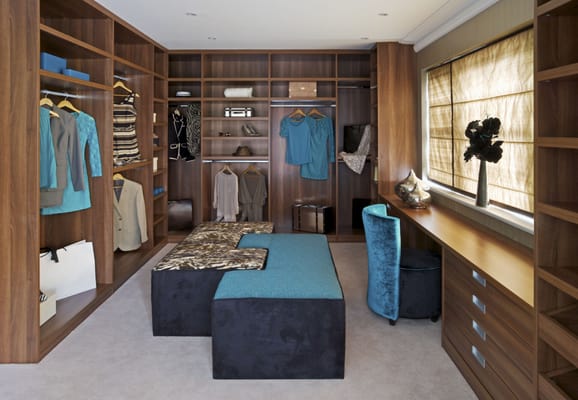 Custom Closet with blue highlights