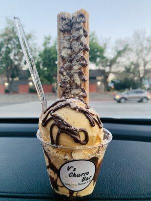 Almond blast churro sundae