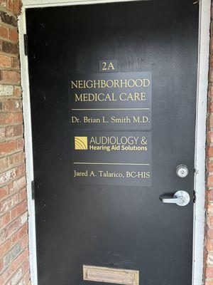 We are located in Suite 2A and share office space with Dr. Brian Smith of Neighboorhood Medical Care.